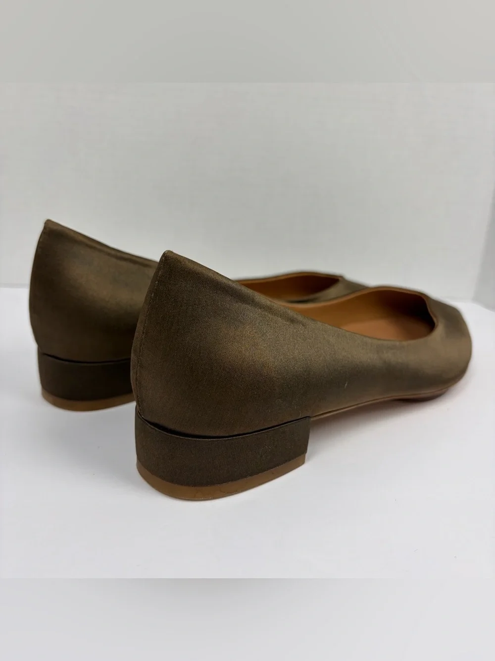 Salone Monet Bronze Satin Pointed Toe Flats Size 9.5